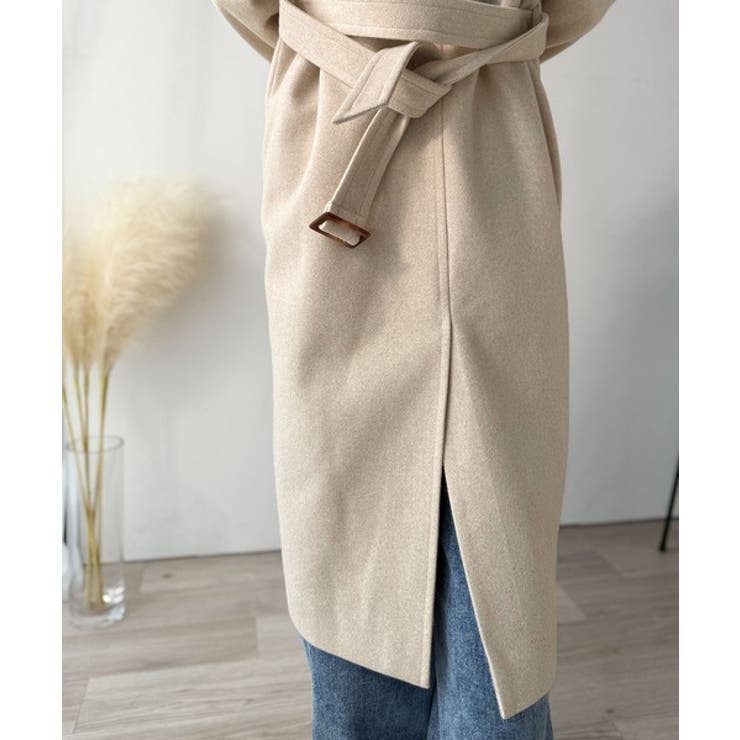 大人の魅力を引き立てる、上品な一着。ベルト付き比翼メルトンコート（ロング丈） | Classical Elf  | 詳細画像42 