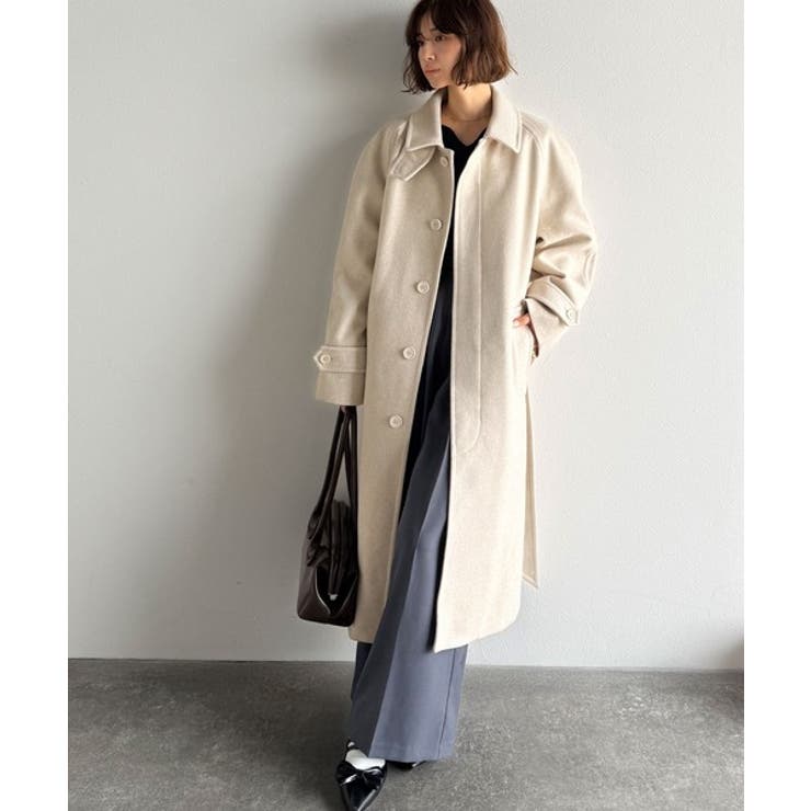 大人の魅力を引き立てる、上品な一着。ベルト付き比翼メルトンコート（ロング丈） | Classical Elf  | 詳細画像6 