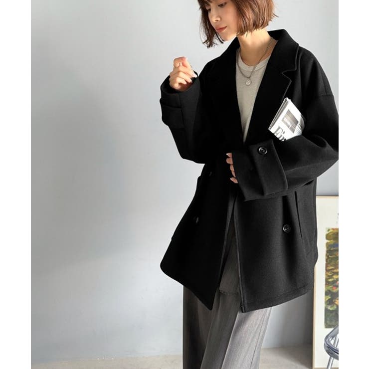 トレンドを先取り♪こなれ感UP、ダブルボタンジャケットメルトンコート（ミドル丈） | Classical Elf  | 詳細画像7 