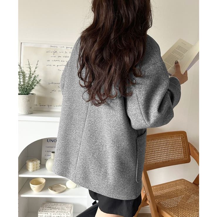 トレンドを先取り♪こなれ感UP、ダブルボタンジャケットメルトンコート（ミドル丈） | Classical Elf  | 詳細画像15 