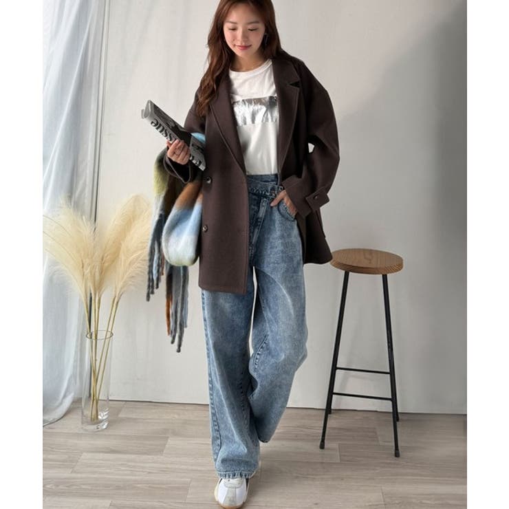 トレンドを先取り♪こなれ感UP、ダブルボタンジャケットメルトンコート（ミドル丈） | Classical Elf  | 詳細画像26 