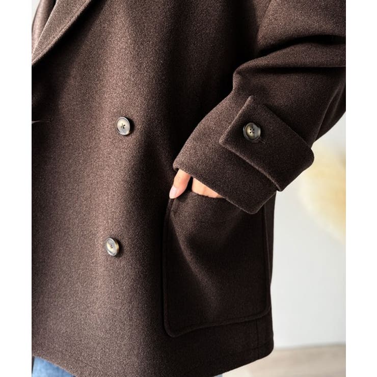 トレンドを先取り♪こなれ感UP、ダブルボタンジャケットメルトンコート