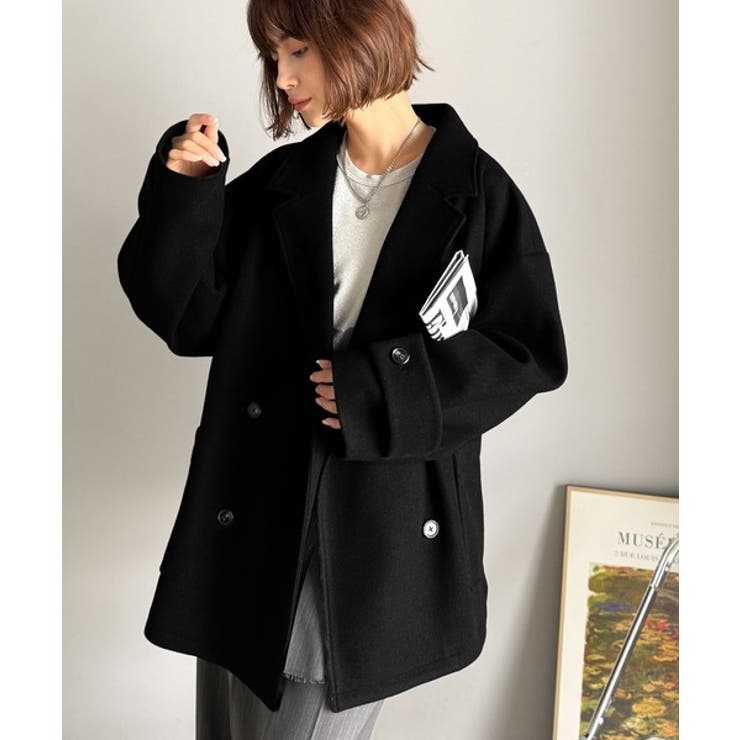 トレンドを先取り♪こなれ感UP、ダブルボタンジャケットメルトンコート