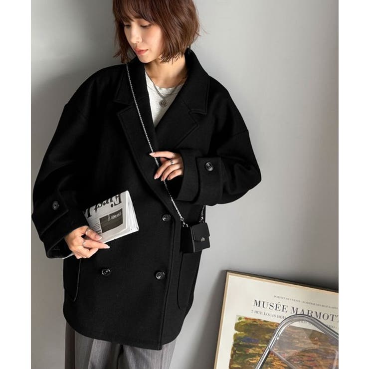 トレンドを先取り♪こなれ感UP、ダブルボタンジャケットメルトンコート