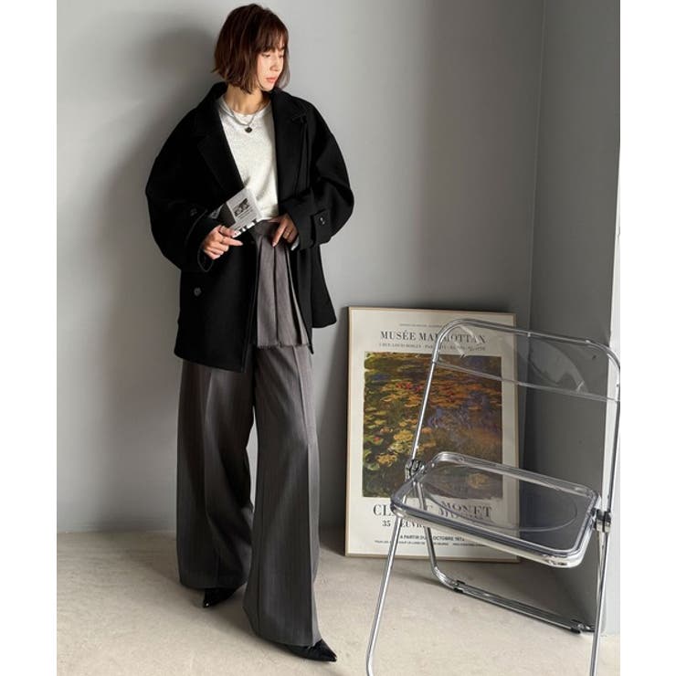 トレンドを先取り♪こなれ感UP、ダブルボタンジャケットメルトンコート（ミドル丈） | Classical Elf  | 詳細画像6 