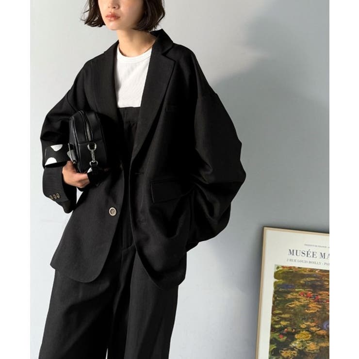 羽織るだけでキマる。袖タックヘリンボーンオーバーサイズジャケット（セットアップ可… | Classical Elf  | 詳細画像10 