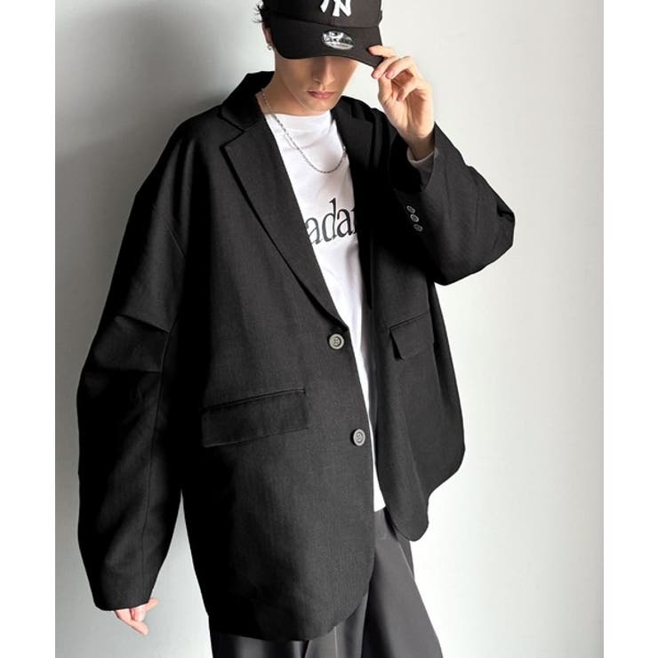 羽織るだけでキマる。袖タックヘリンボーンオーバーサイズジャケット（セットアップ可… | Classical Elf  | 詳細画像13 