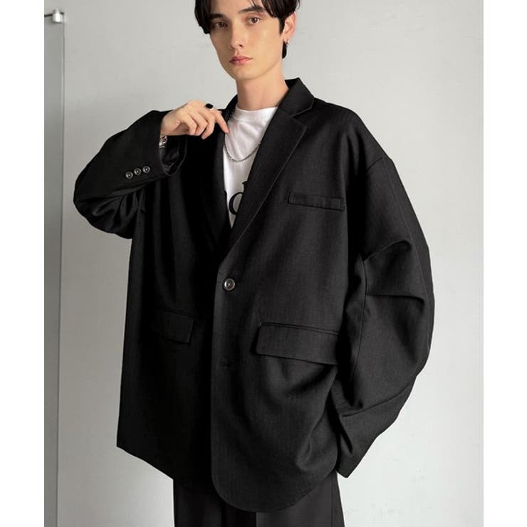 羽織るだけでキマる。袖タックヘリンボーンオーバーサイズジャケット（セットアップ可… | Classical Elf  | 詳細画像15 