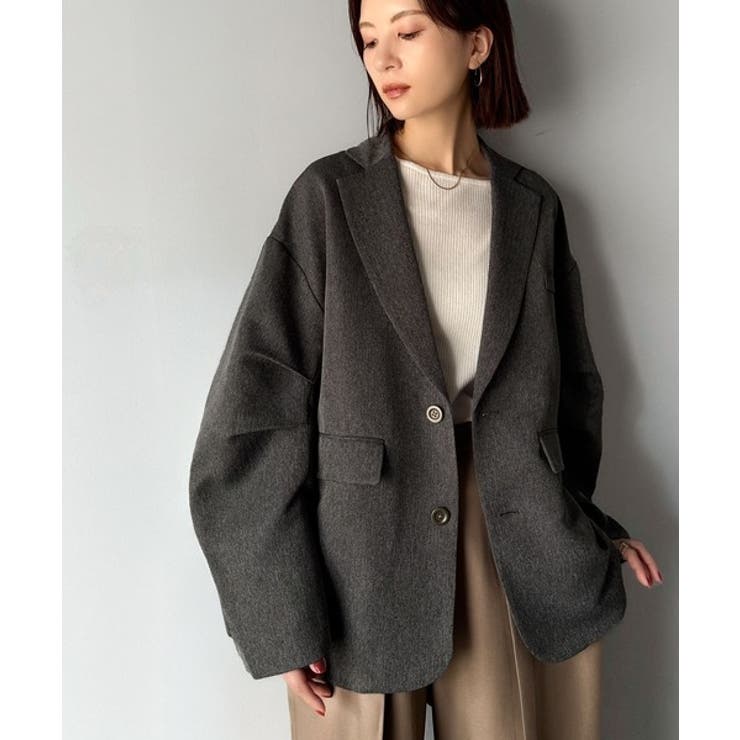 羽織るだけでキマる。袖タックヘリンボーンオーバーサイズジャケット（セットアップ可… | Classical Elf  | 詳細画像18 