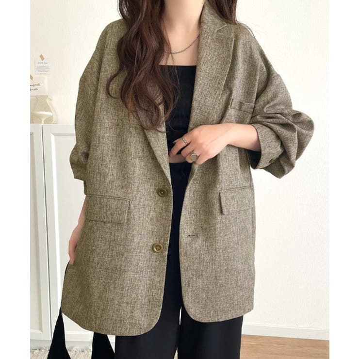 羽織るだけでキマる。袖タックヘリンボーンオーバーサイズジャケット（セットアップ可… | Classical Elf  | 詳細画像31 