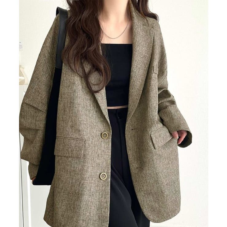 羽織るだけでキマる。袖タックヘリンボーンオーバーサイズジャケット（セットアップ可… | Classical Elf  | 詳細画像32 