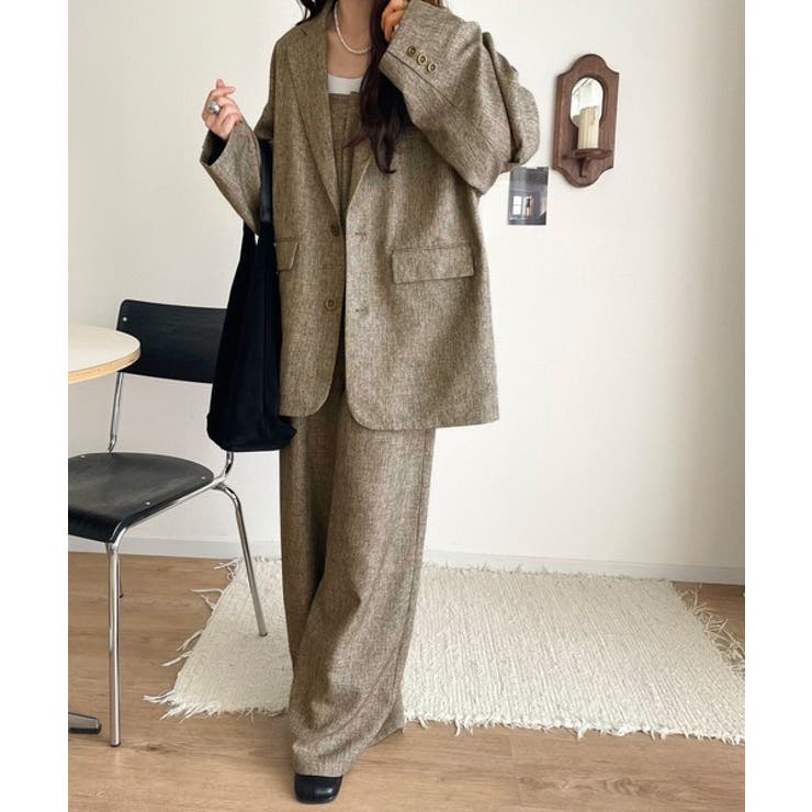 羽織るだけでキマる。袖タックヘリンボーンオーバーサイズジャケット