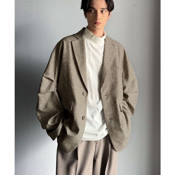 羽織るだけでキマる。袖タックヘリンボーンオーバーサイズジャケット（セットアップ可… | Classical Elf  | 詳細画像39 