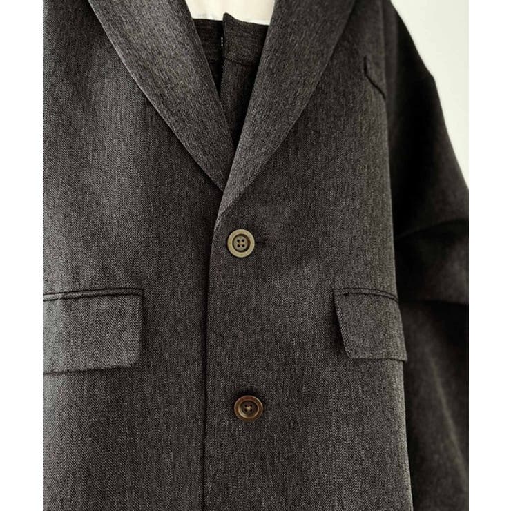 羽織るだけでキマる。袖タックヘリンボーンオーバーサイズジャケット（セットアップ可… | Classical Elf  | 詳細画像44 