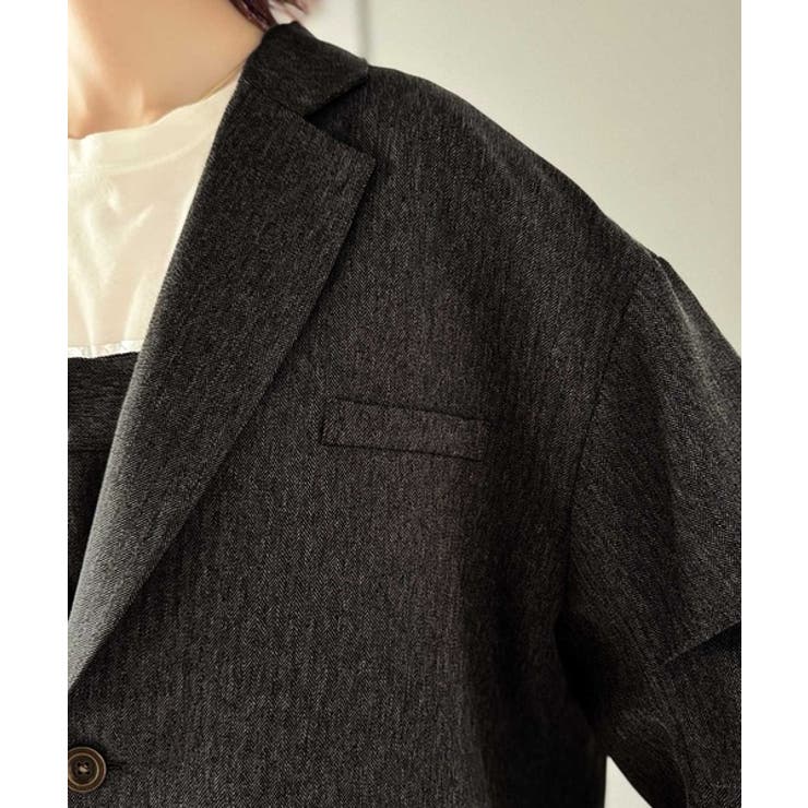 羽織るだけでキマる。袖タックヘリンボーンオーバーサイズジャケット（セットアップ可… | Classical Elf  | 詳細画像46 