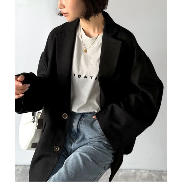 羽織るだけでキマる。袖タックヘリンボーンオーバーサイズジャケット（セットアップ可… | Classical Elf  | 詳細画像2 