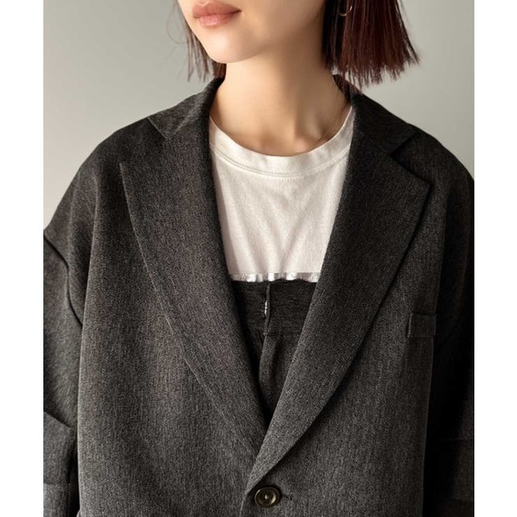羽織るだけでキマる。袖タックヘリンボーンオーバーサイズジャケット（セットアップ可… | Classical Elf  | 詳細画像48 
