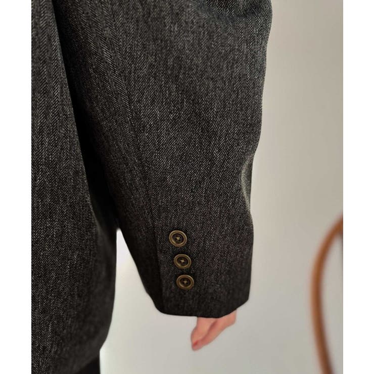 羽織るだけでキマる。袖タックヘリンボーンオーバーサイズジャケット（セットアップ可… | Classical Elf  | 詳細画像49 