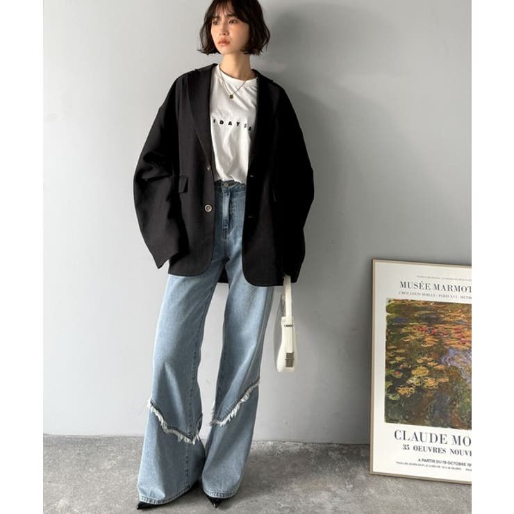 羽織るだけでキマる。袖タックヘリンボーンオーバーサイズジャケット（セットアップ可… | Classical Elf  | 詳細画像5 