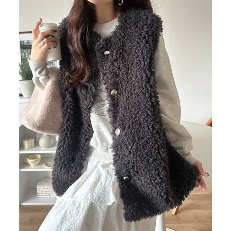 もこもこ感が愛らしい♪暖か前後2wayプードルボアベスト | Classical Elf  | 詳細画像7 