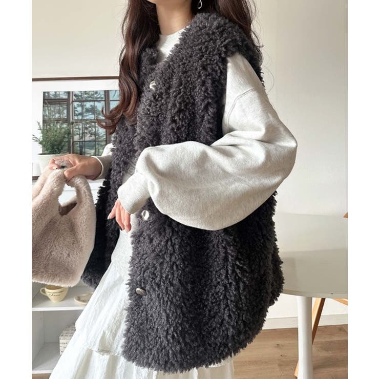 もこもこ感が愛らしい♪暖か前後2wayプードルボアベスト | Classical Elf  | 詳細画像8 