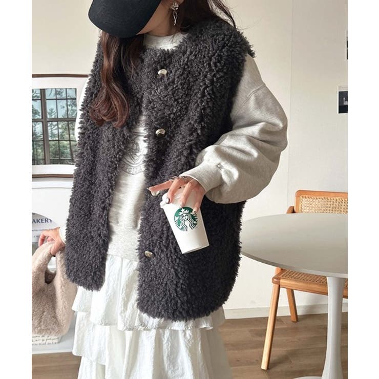 もこもこ感が愛らしい♪暖か前後2wayプードルボアベスト | Classical Elf  | 詳細画像9 