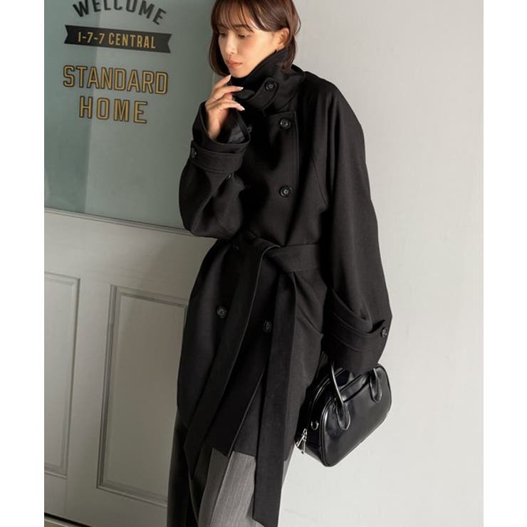 瞬間、きちんと見え。1枚あれば着回し自由自在。ケープ付きスタンドカラーミドル丈コ… | Classical Elf  | 詳細画像13 