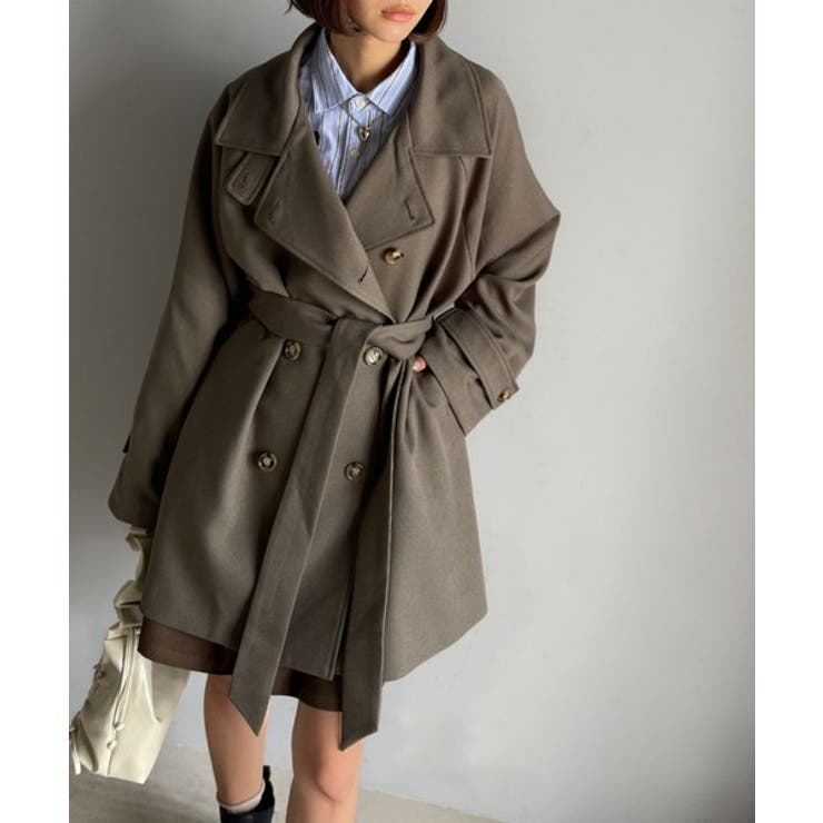 瞬間、きちんと見え。1枚あれば着回し自由自在。ケープ付きスタンドカラーミドル丈コ… | Classical Elf  | 詳細画像16 