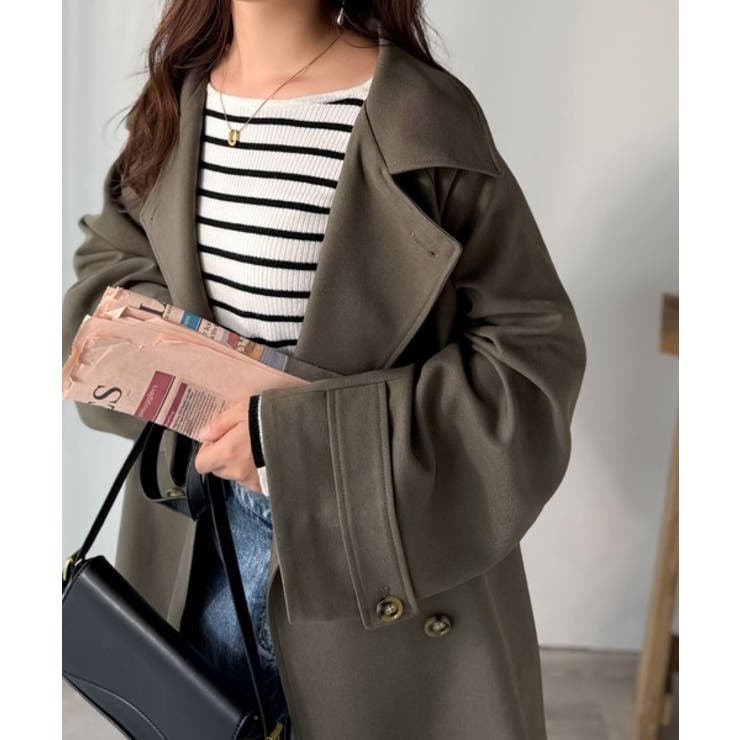 瞬間、きちんと見え。1枚あれば着回し自由自在。ケープ付きスタンドカラーミドル丈コ… | Classical Elf  | 詳細画像20 