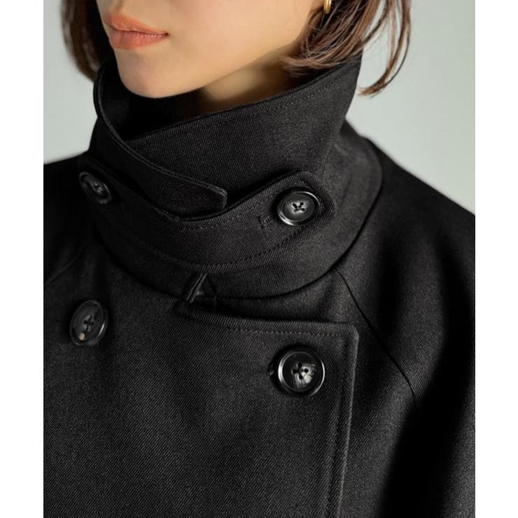 瞬間、きちんと見え。1枚あれば着回し自由自在。ケープ付きスタンドカラーミドル丈コ… | Classical Elf  | 詳細画像30 