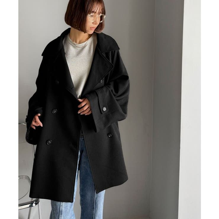 瞬間、きちんと見え。1枚あれば着回し自由自在。ケープ付きスタンドカラーミドル丈コ… | Classical Elf  | 詳細画像3 