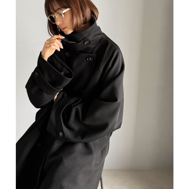 瞬間、きちんと見え。1枚あれば着回し自由自在。ケープ付きスタンドカラーミドル丈コ… | Classical Elf  | 詳細画像4 