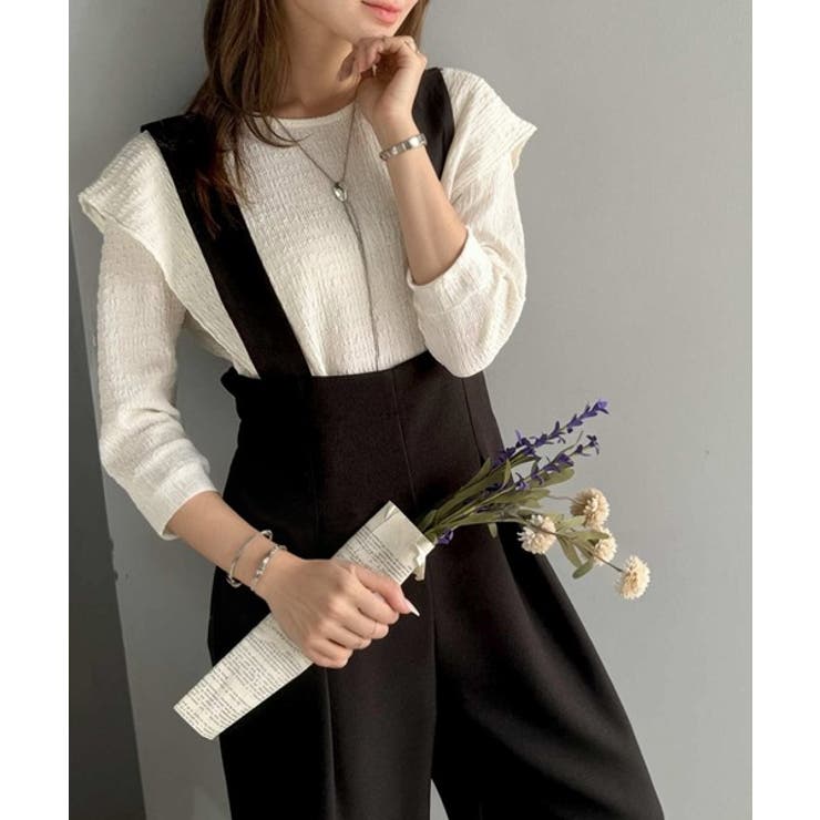 楽にシルエット美人。ワンタックワイドシルエットサロペットパンツ | Classical Elf  | 詳細画像7 