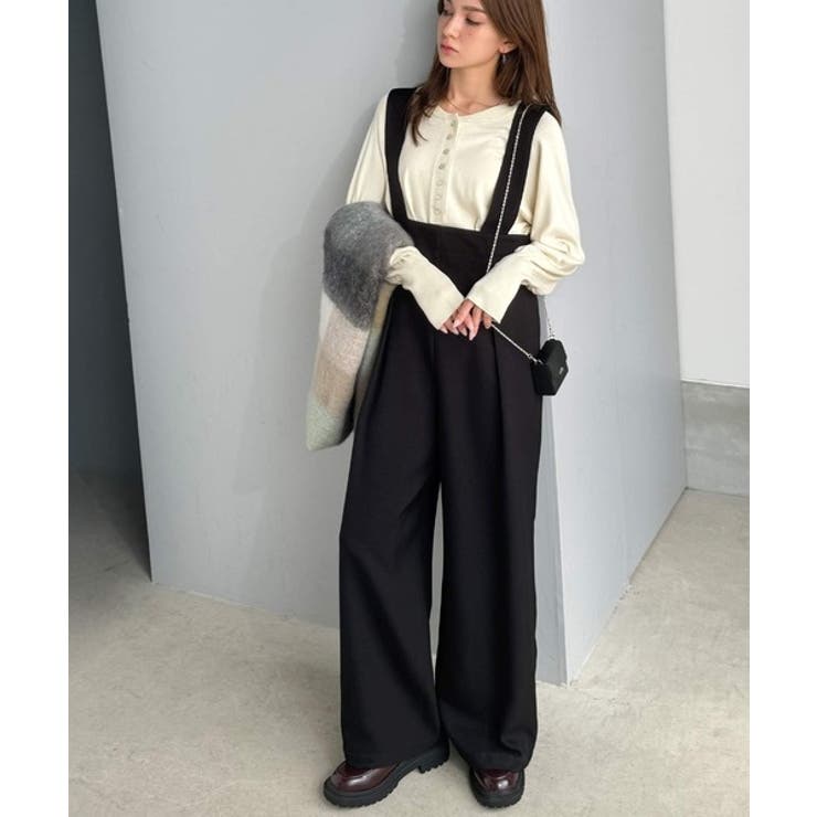 楽にシルエット美人。ワンタックワイドシルエットサロペットパンツ | Classical Elf  | 詳細画像8 