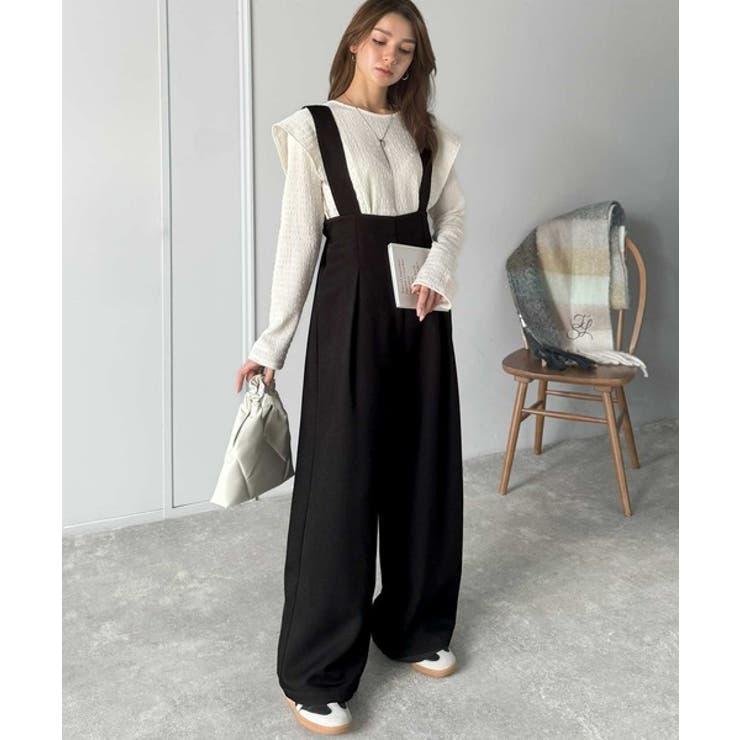 楽にシルエット美人。ワンタックワイドシルエットサロペットパンツ | Classical Elf  | 詳細画像9 