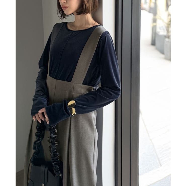 楽にシルエット美人。ワンタックワイドシルエットサロペットパンツ | Classical Elf  | 詳細画像15 