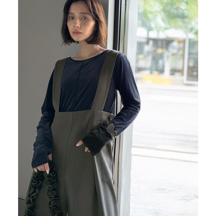 楽にシルエット美人。ワンタックワイドシルエットサロペットパンツ | Classical Elf  | 詳細画像16 