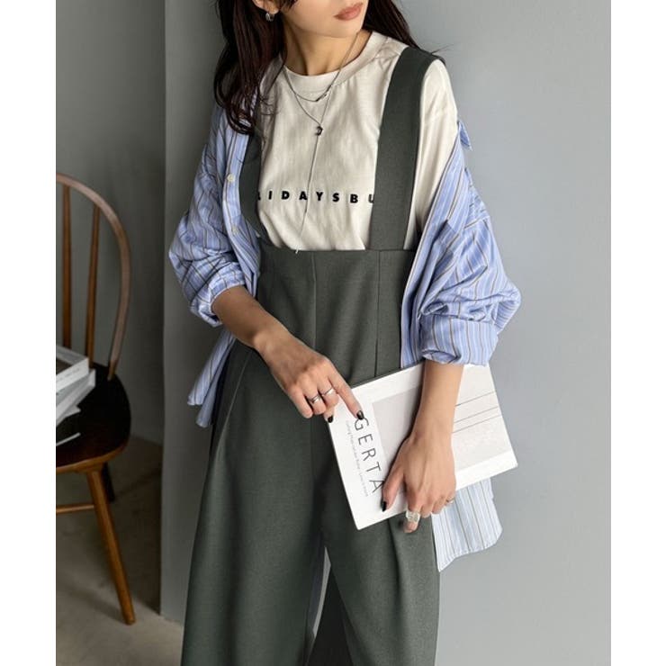 楽にシルエット美人。ワンタックワイドシルエットサロペットパンツ | Classical Elf  | 詳細画像19 