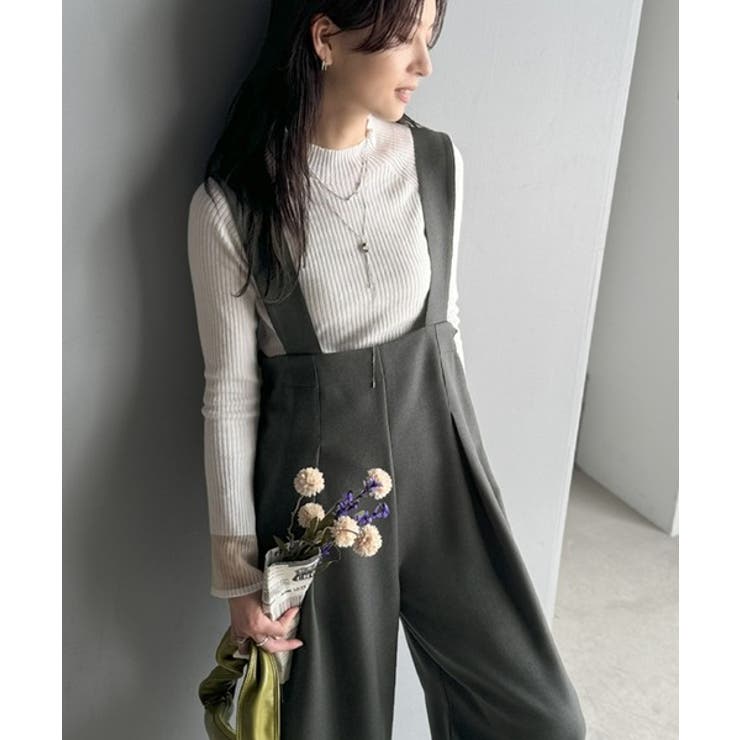 楽にシルエット美人。ワンタックワイドシルエットサロペットパンツ | Classical Elf  | 詳細画像22 