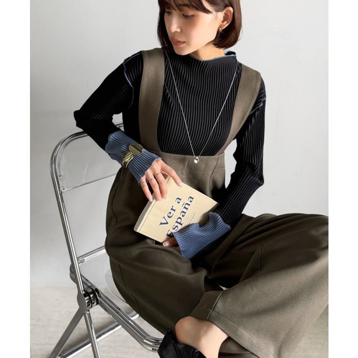 楽にシルエット美人。ワンタックワイドシルエットサロペットパンツ | Classical Elf  | 詳細画像25 