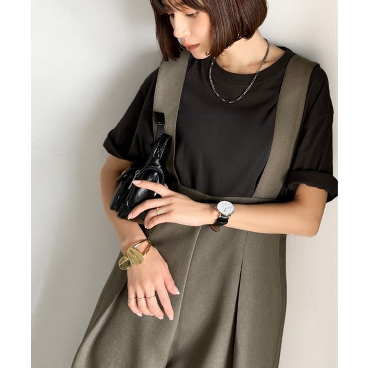 楽にシルエット美人。ワンタックワイドシルエットサロペットパンツ | Classical Elf  | 詳細画像28 