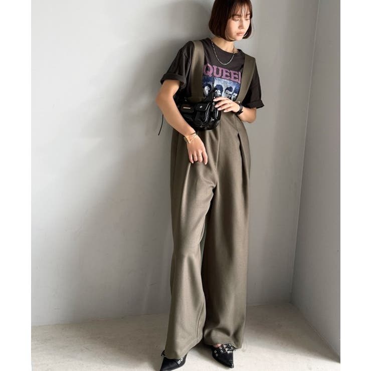 楽にシルエット美人。ワンタックワイドシルエットサロペットパンツ | Classical Elf  | 詳細画像31 