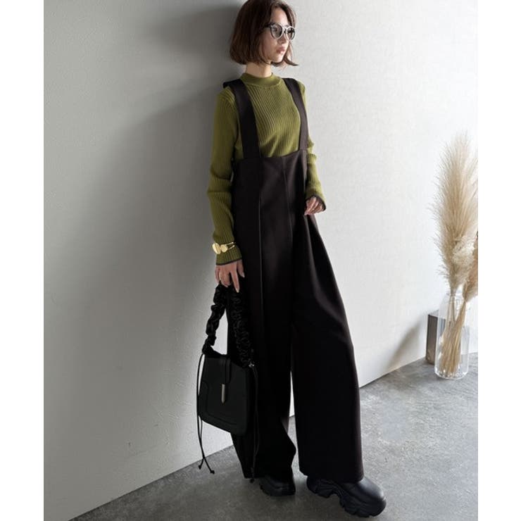 楽にシルエット美人。ワンタックワイドシルエットサロペットパンツ | Classical Elf  | 詳細画像4 