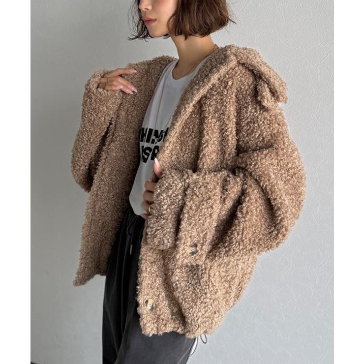 ベージュ | ぎゅっと、抱きしめたくなる。裾ドロストプードル風ファーブルゾン | Classical Elf 