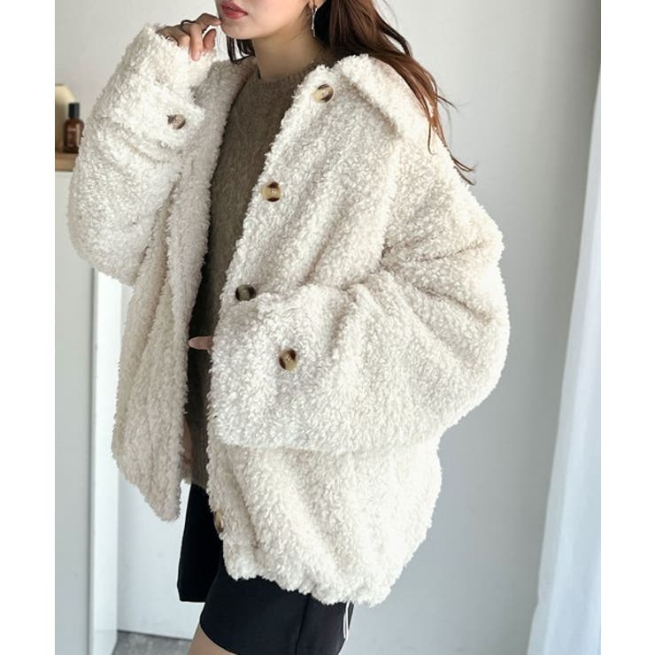 ぎゅっと、抱きしめたくなる。裾ドロストプードル風ファーブルゾン | Classical Elf  | 詳細画像3 