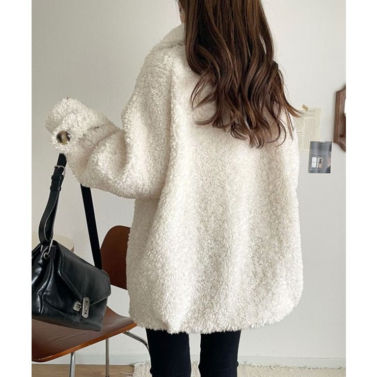 ふんわり包まれる贅沢な季節感。スタンドカラープードルボアダブルコート | Classical Elf  | 詳細画像8 