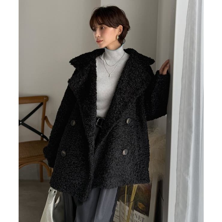 ふんわり包まれる贅沢な季節感。スタンドカラープードルボアダブルコート | Classical Elf  | 詳細画像11 