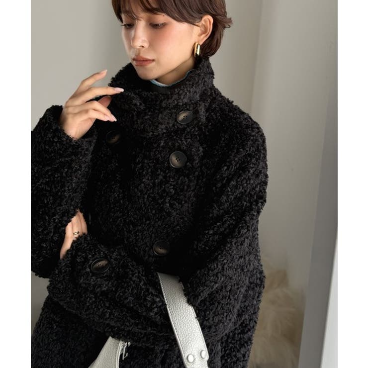 ふんわり包まれる贅沢な季節感。スタンドカラープードルボアダブルコート | Classical Elf  | 詳細画像12 