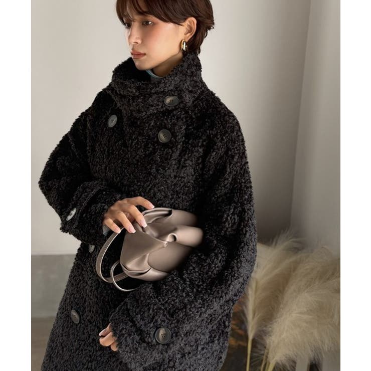 ふんわり包まれる贅沢な季節感。スタンドカラープードルボアダブルコート | Classical Elf  | 詳細画像14 