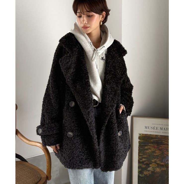 ふんわり包まれる贅沢な季節感。スタンドカラープードルボアダブルコート | Classical Elf  | 詳細画像17 